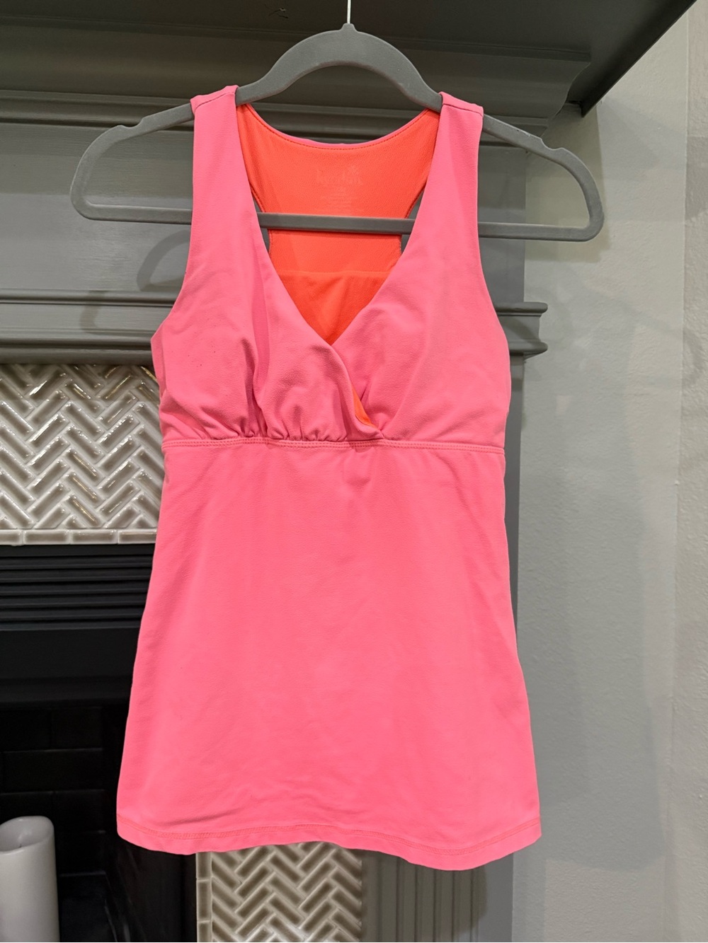 Kyodan Coral Pink V-Neck Activewear Top